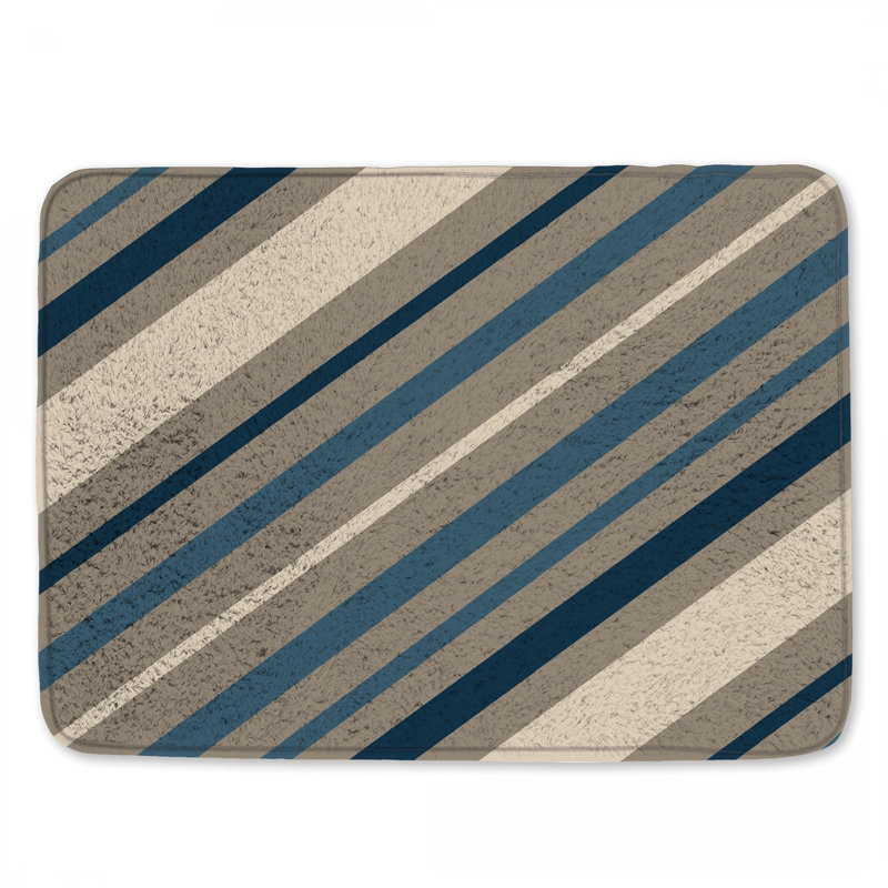 Tapis de bain à rayures diagonales, L 34 po x L 21 po