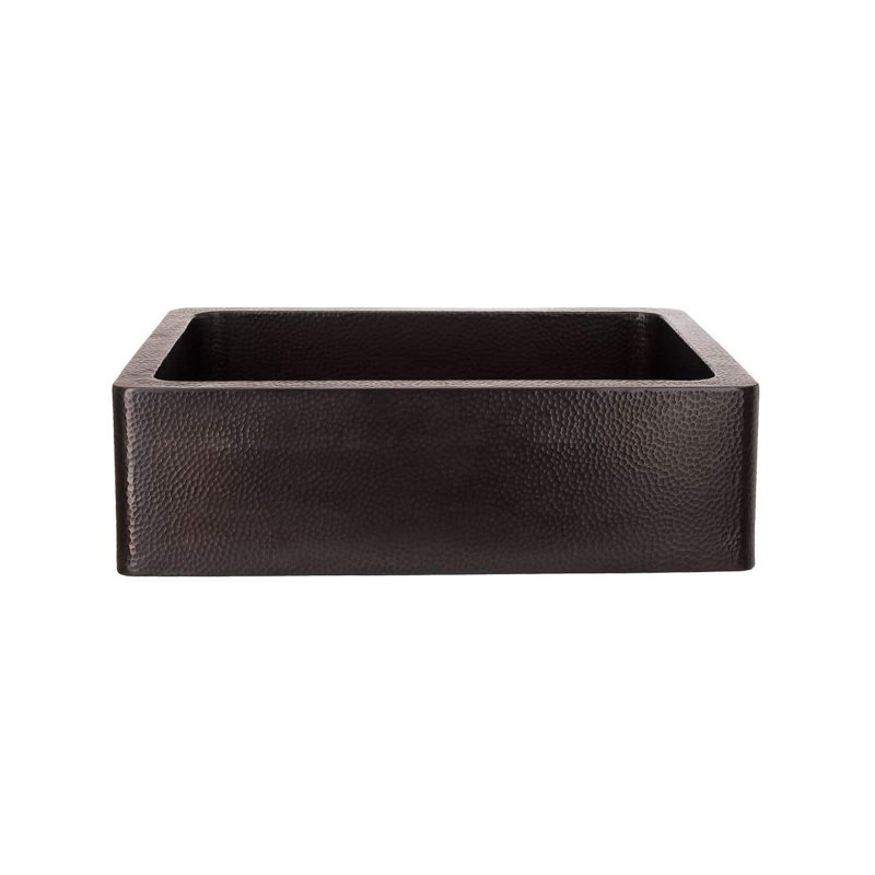 33'' L Single Bowl Copper Kitchen Sink, Dark Copper