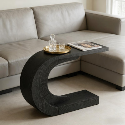 Élégante table de couloir, console, table d'appoint en forme de C