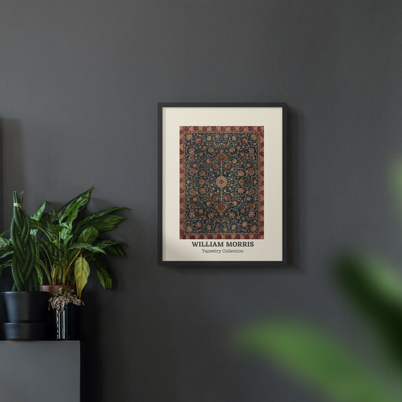William Morris, reproduction encadrée XX, Noyer, H 14 po x l 11 po