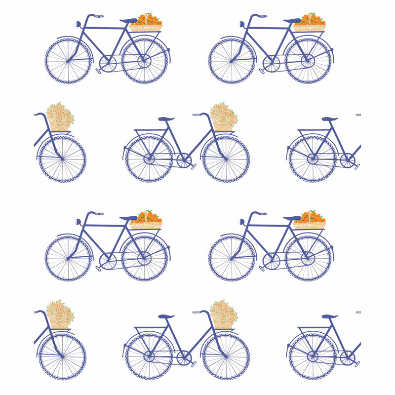 Bicicletas Wallpaper Roll, Azul