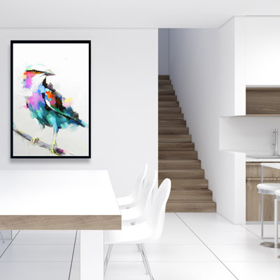 "Oiseau abstrait coloré sur une branche"