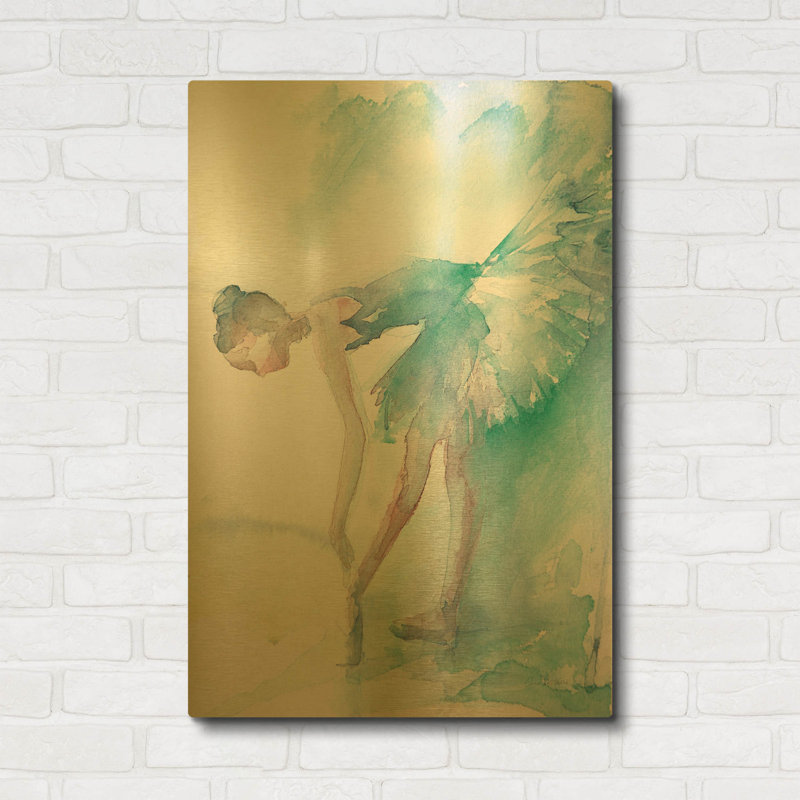 «Pointe Shoes» par Aimee Del Valley, art mural en métal doré, 24 po x 36 po, 24 po x 36 po