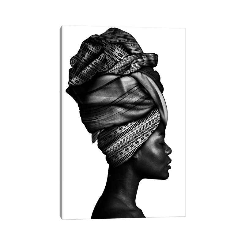 African Woman In Black And White by Danilo De Alexandria - Print on Canvas, Wrapped Canvas, 30.48cm H x 20.32cm W x 1.91cm D