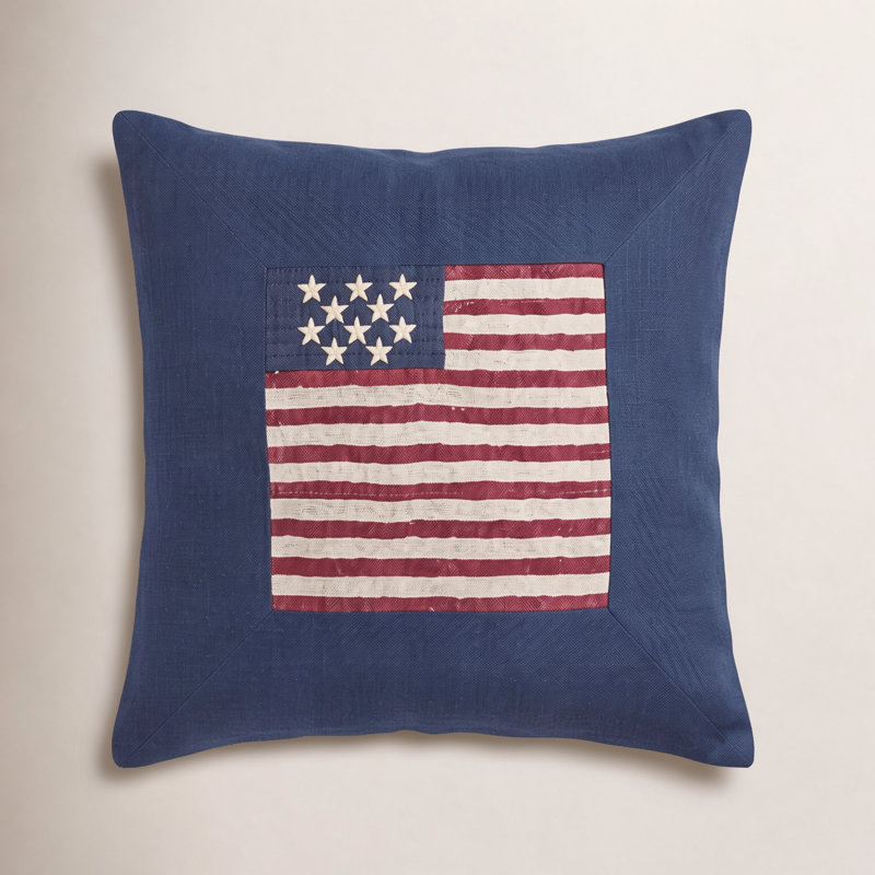 Embroidered Linen Throw Pillow