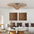 Retro Rattan Flush Mount Ceiling Light for Entryway Living Room Hallway-705982168