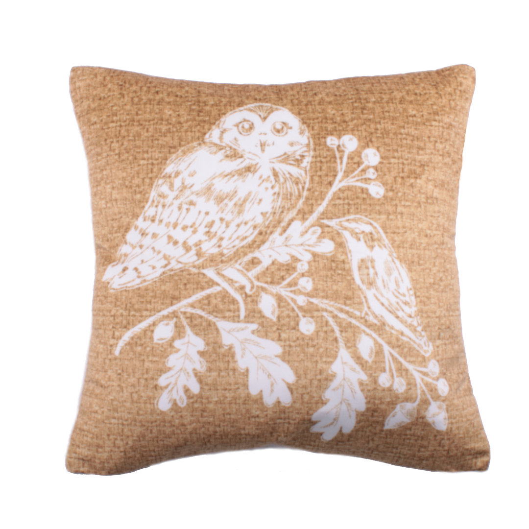 Woodland Owls Animal Print Square Scatter Cushion Cushion With Filling