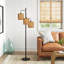 Lampe sur pied à branches à 3 lumières H 65 "avec abat-jour en rotin Brenden-1107654218-1304753611