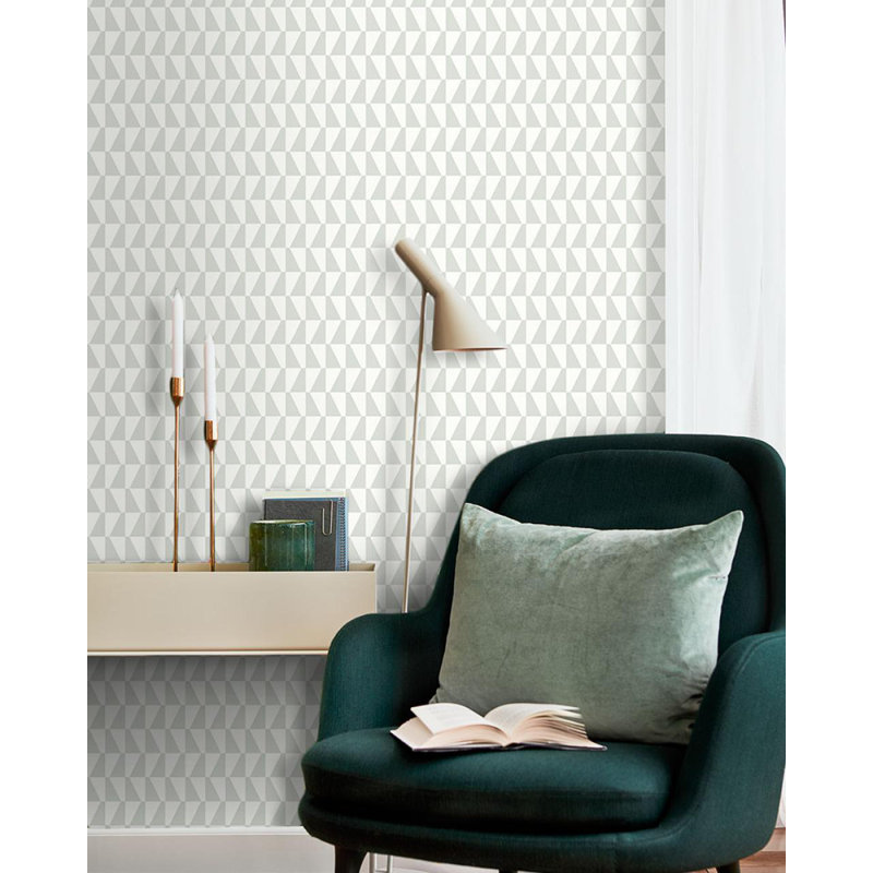 Boråstapeter Trapez Wallpaper, White/Sage