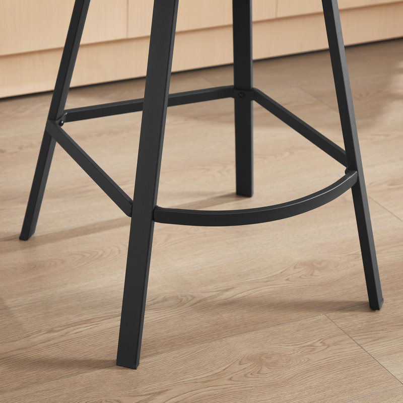 Tabouret de comptoir pivotant de 25,6 po avec structure en métal Absalom, Gris, 2