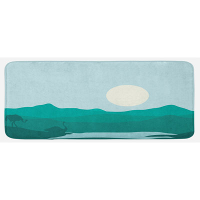 Tapis de cuisine autruche