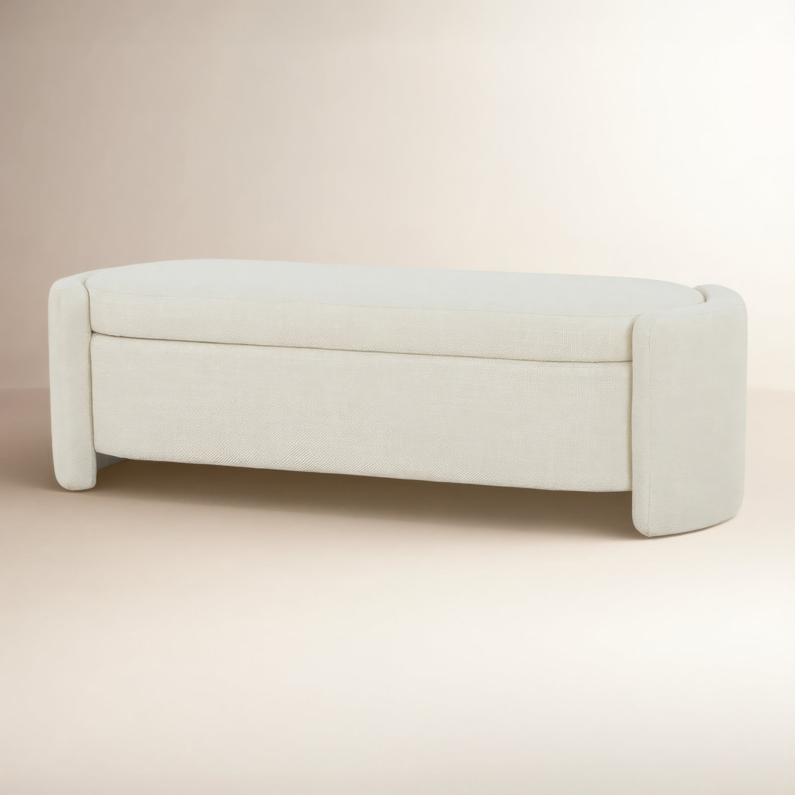 Mizel 62" Entryway Bench, Luxe Cream Basketweave