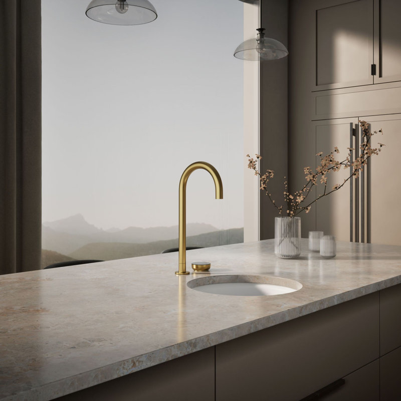 Aquifer4-In-1 Tall Arc Beverage Faucet, Brushed Brass