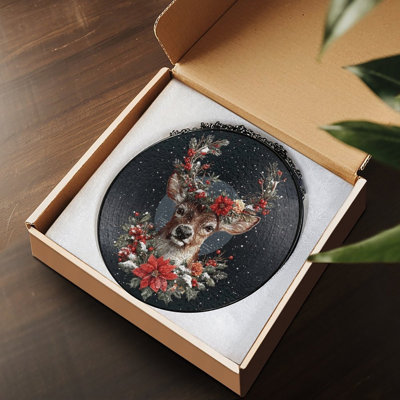 Panneau de vitrail floral en vinyle teinté Renne pour décoration de fenêtre