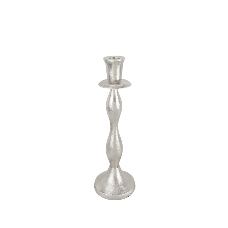 Aluminum Tabletop Candlestick, 10.5" H x 4" W x 4" D