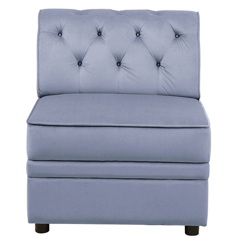 Modular Armless Chair with Tufted Back