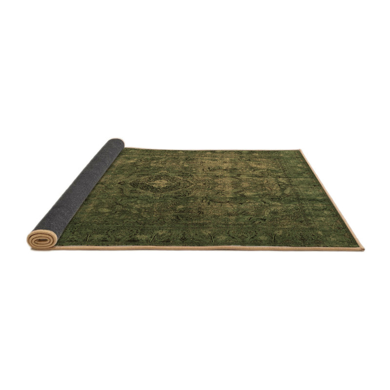 Tapis oriental en laine / polyester tissé à la machine Jionnie, Carré 7 pi