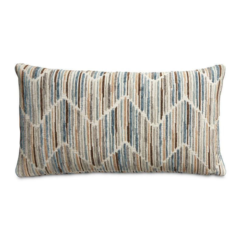 Augusta Chevron Feather Reversible Throw Pillow, Vapor