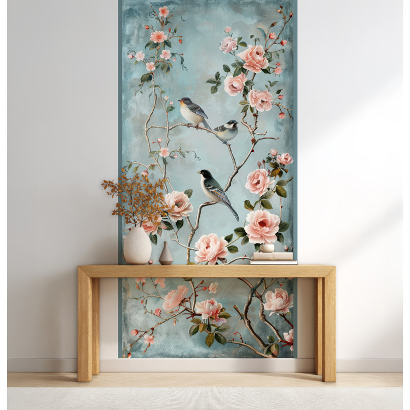 Décalcomanie amovible botanique, art floral rétro, H 108 po x l 52 po