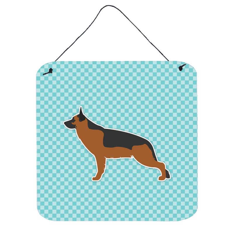 Décoration murale damier allemand pinscher, Bleu