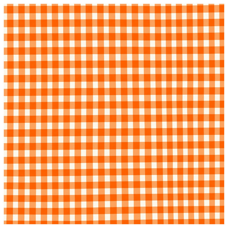 Orange White Gingham Quilted Bedspread All Sizes, Full / Double