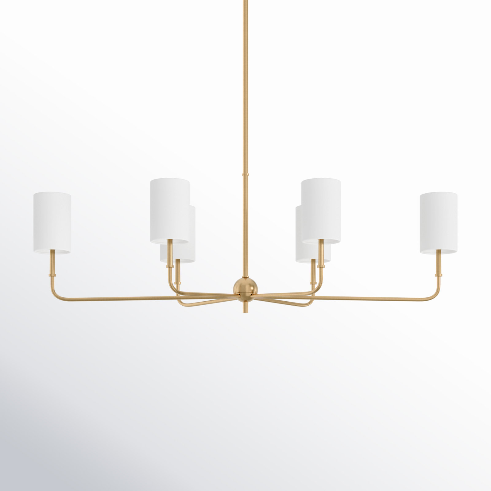 Rowley 6 - Light Dimmable Chandelier, Satin Brass