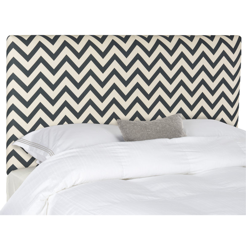Cespedes Upholstered Headboard, Full, Black / White