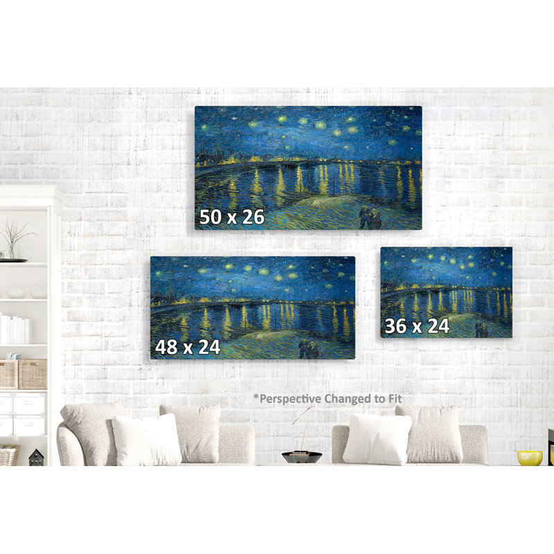 «Adamsville The Starry Night» par Vincent Van Gogh, reproduction d'art sur toile tendue, H 26 po x l 50 po x P 1,5 po