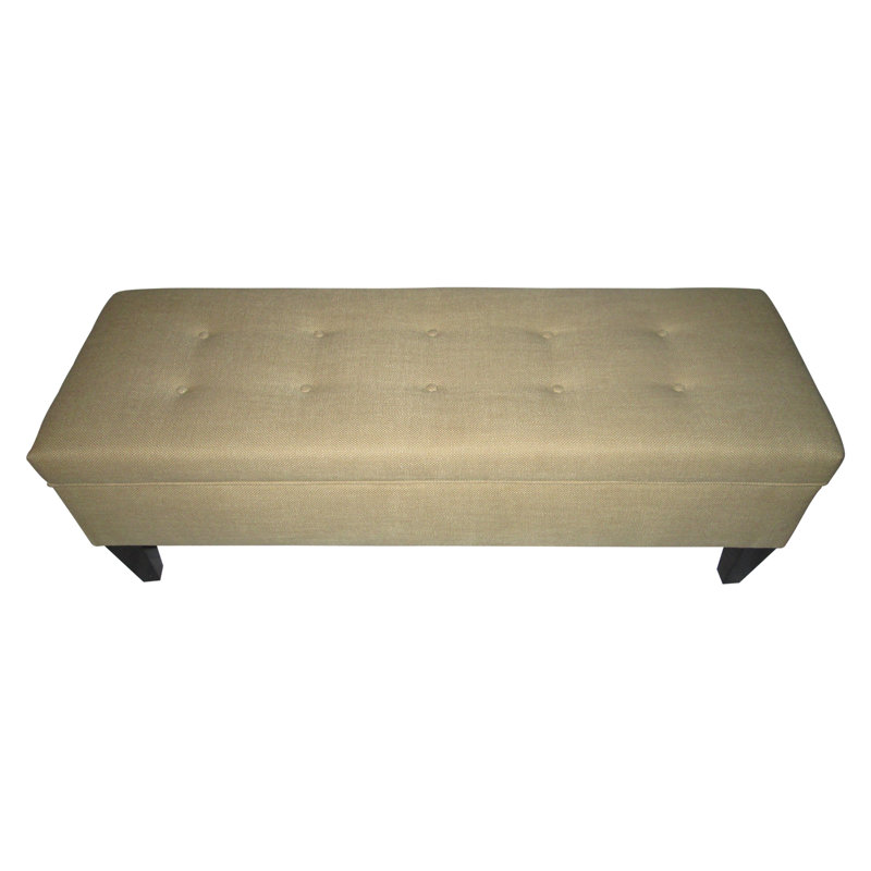 Banc de rangement rembourré Potrero, Brun clair