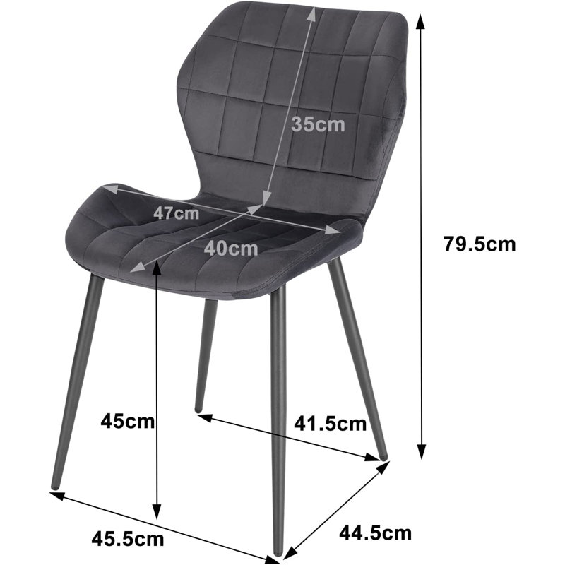 Huttonsville Upholstered Dining Chair, Dark Grey