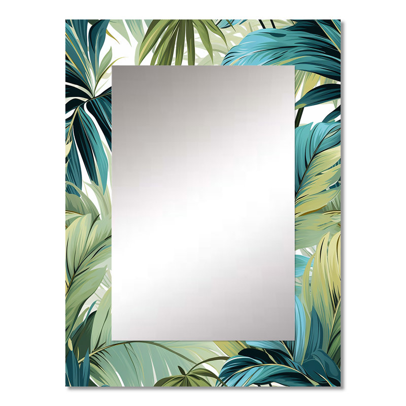 Palmier, motif tropical - grand miroir tropical, décor de miroir mural unique tropical, impression d'art en métal