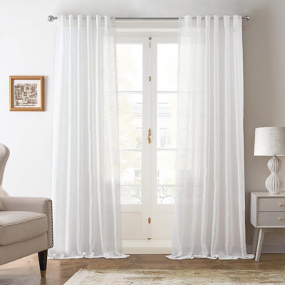 Paire de rideaux semi-transparents avec passe-tringle Janie