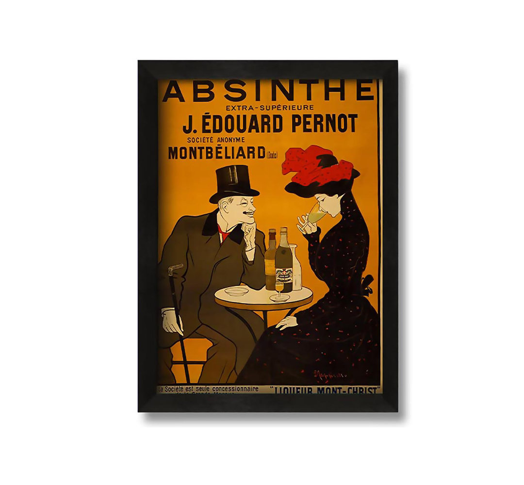 Gerahmtes Poster Absinth in Leinwand