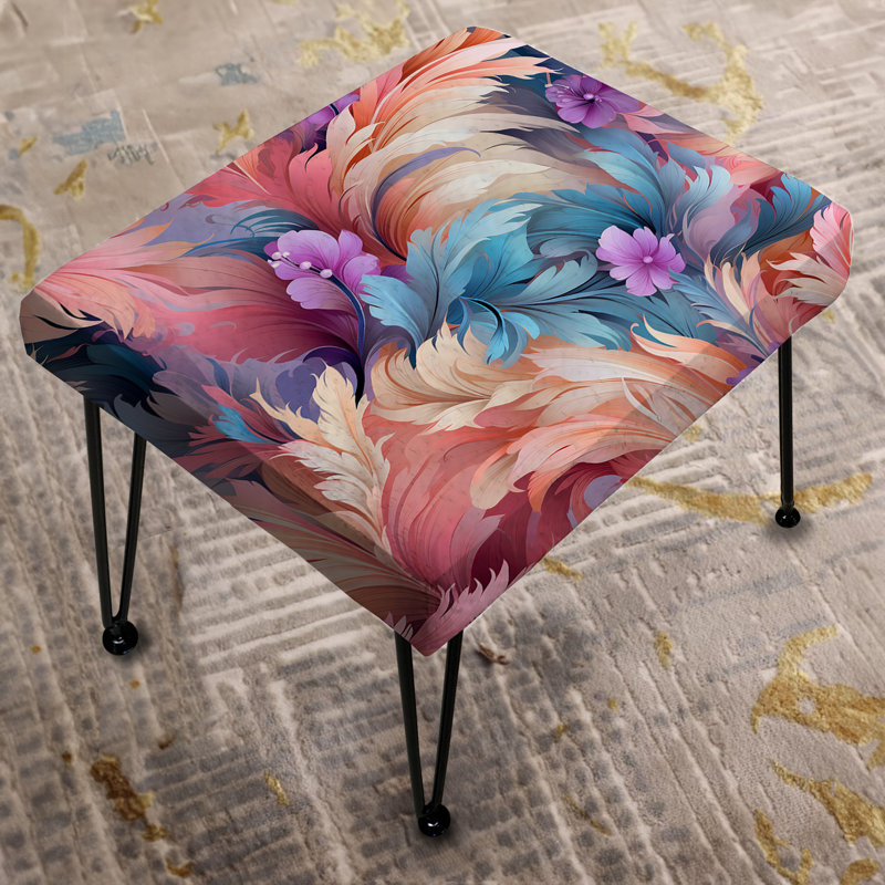 Rêve rose floral à plumes