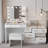 Large Makeup Vanity Set with Lights, USB & Power Outlet and 9 Drawers-364081674