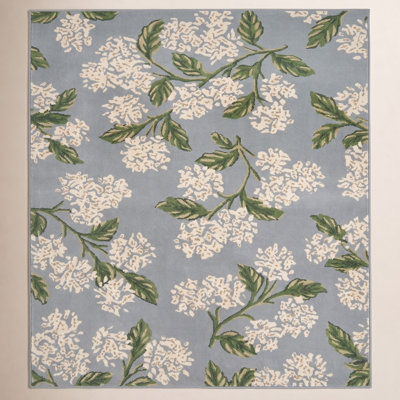 Rifle Paper Co. x Loloi Gray Hand-Woven Floral Rug