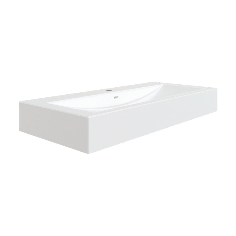 Plateau de meuble-lavabo simple en porcelaine vitreuse avec lavabo 24 po Elenis