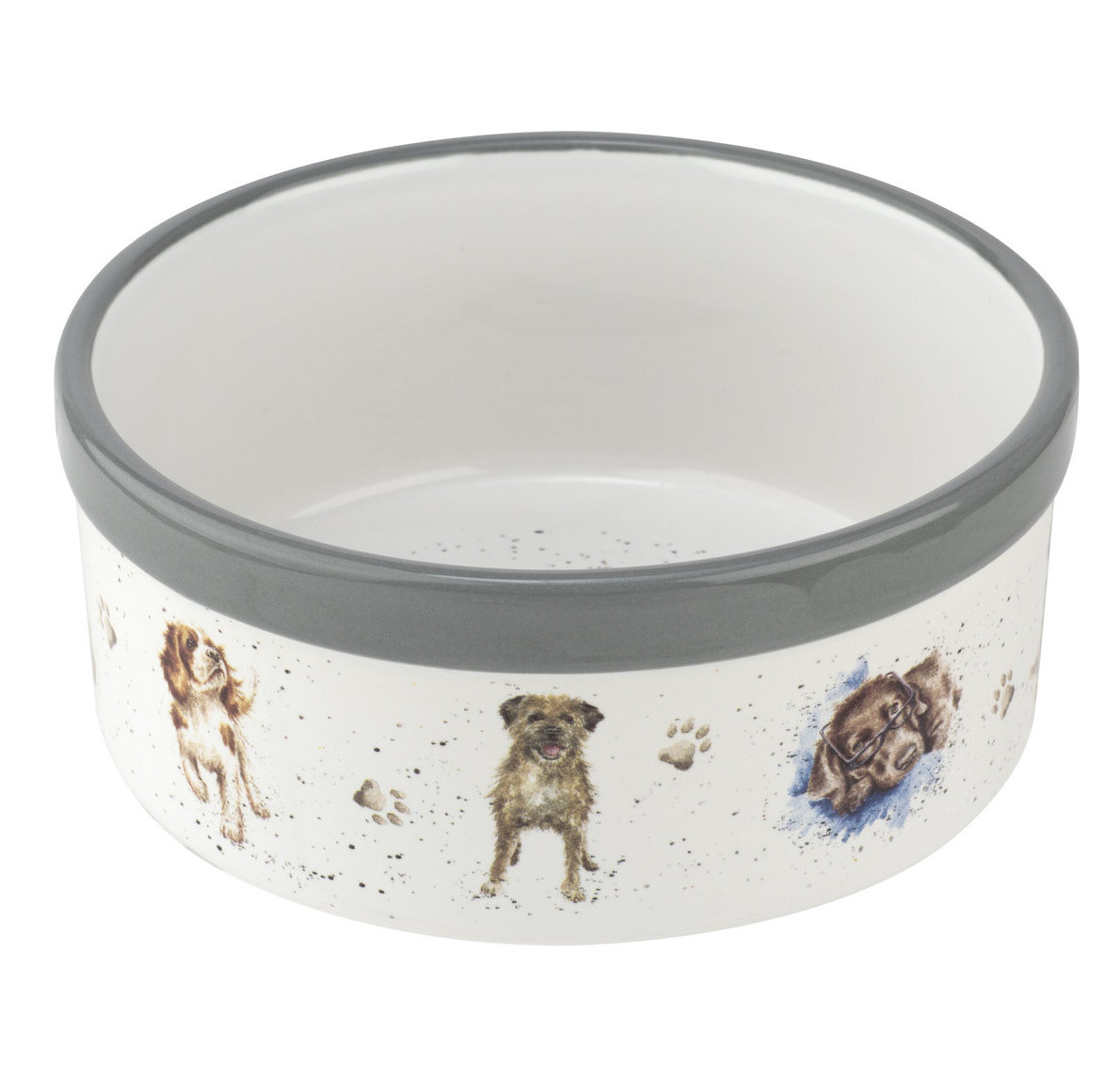 Ceramic Dog Bowls with Bone Pattern, Dog Food Dish for Small Dogs,  Porcelain Pet