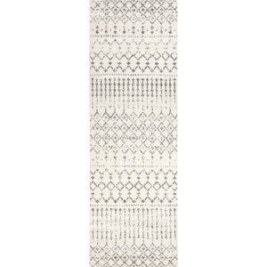 Giannini Trellis Area Rug for Living Room Bedroom Dining Room Kitchen, Grey/Ivory