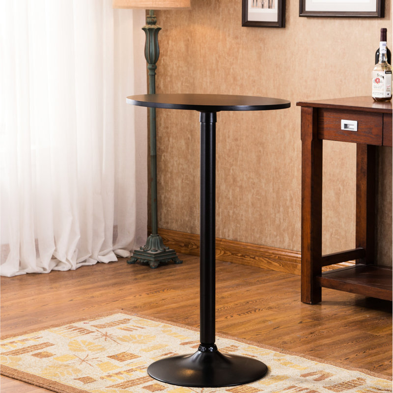Table de bar contemporaine en métal noir, plateau rond de 24 po, pieds réglables, utilisation à la maison, table élégante pour 40
