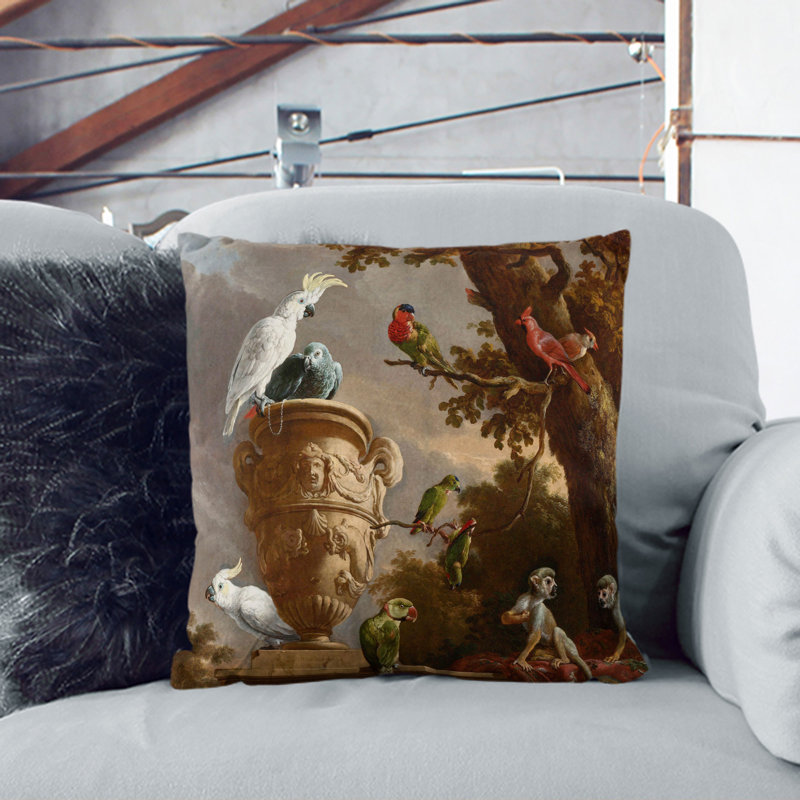 Menagerie Square Throw Cushion, 40cm H x 40cm W x 15cm D, Black