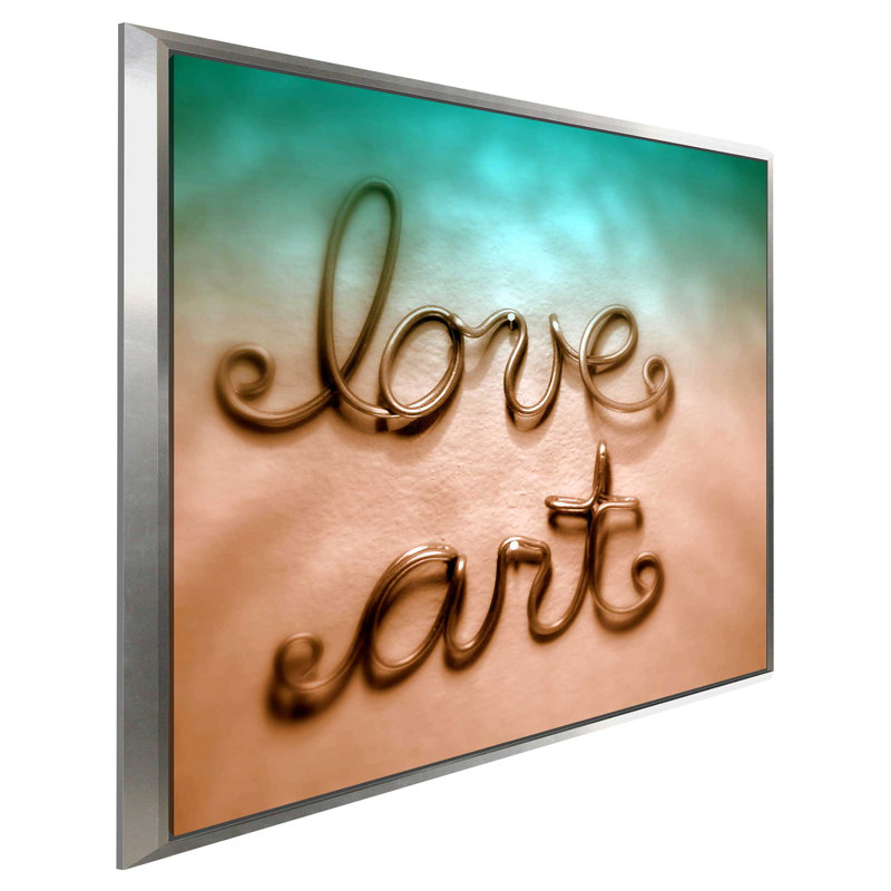 «Love Art», reproduction de photo, H 21,5 po x l 21,5 po x P 2 po, Cadre flottant argent