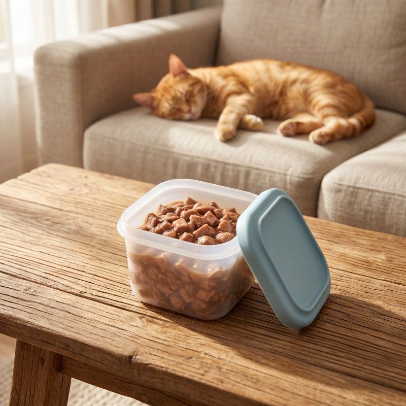 Mini contenant en silicone pour aliments pour animaux de compagnie compatible avec les micro-ondes et les congélateurs, 3,27 x 3,27 x 2,48 po, bleu