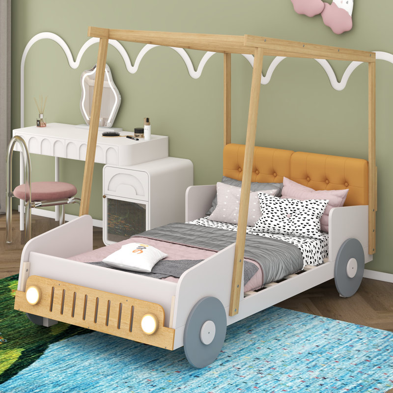 Lit voiture simple avec coussin Jaidie, Simple