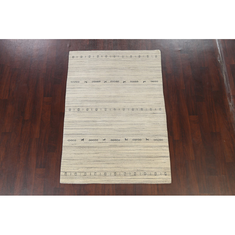 One-of-a-Kind 4'6" X 6'5" New Age Wool Area Rug in Ivory