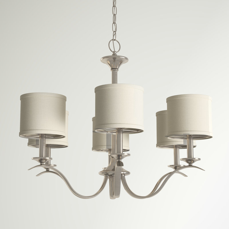 Armindo 6 - Light Dimmable Classic / Traditional Chandelier, Brushed Nickel