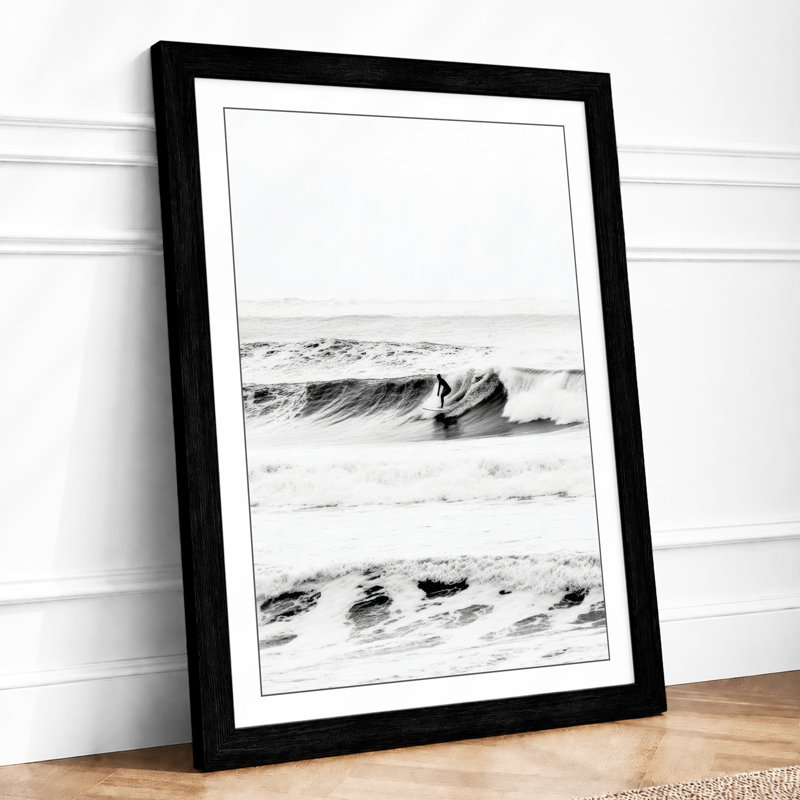 Tempestuous Shore Coastal - Framed Print, Black, A3 - 42.0 x 29.7 cm