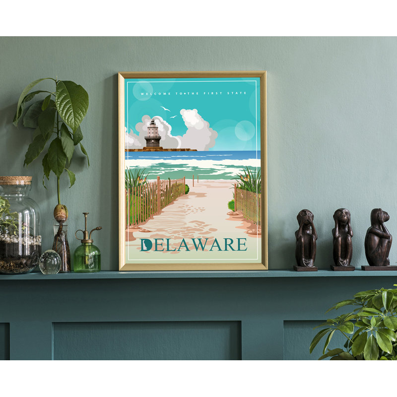 «Delaware Retro Style State», affiche de voyage rétro, impression sans cadre, art mural maison et bureau