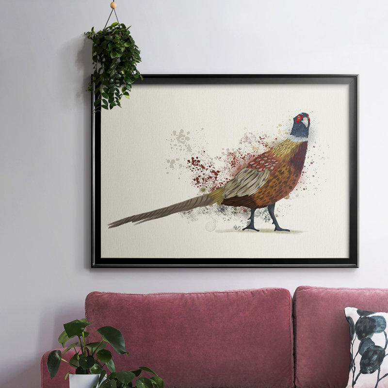 Pheasant Splash 2, reproduction d'art sur toile, H 18 po x l 26 po x P 1,5 po, Noir
