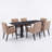 Harlan 6-Person Rubberwood Dining Table Set With Upholstered Chairs-128967282-128967283
